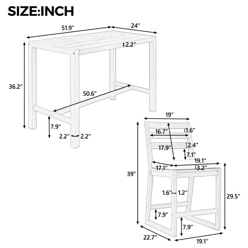 5-Piece Patio Bar Set with 4 Cushioned Bar Stools S972