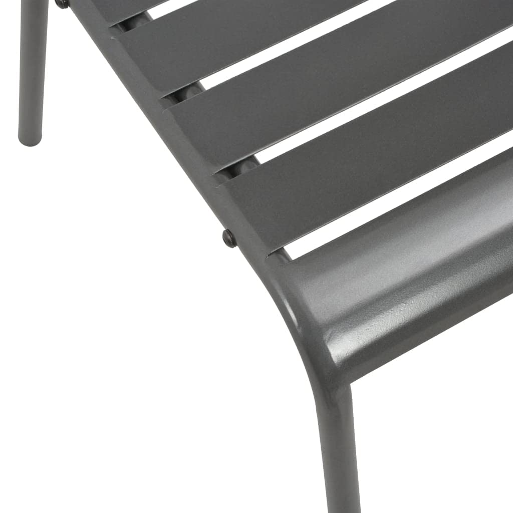 Dark Grey Powder-Coated Steel Stacking Outdoor Chairs 4-Pack P359