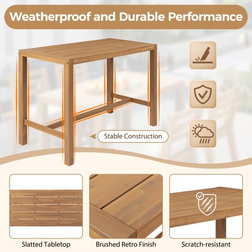 5-Piece Patio Bar Set with 4 Cushioned Bar Stools S972