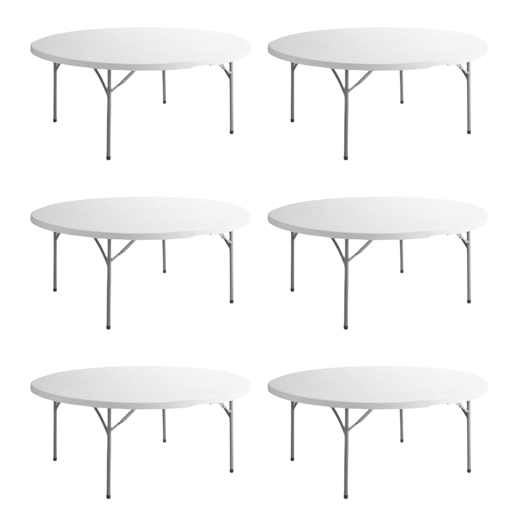 72" Round White Plastic Folding Table Y109256