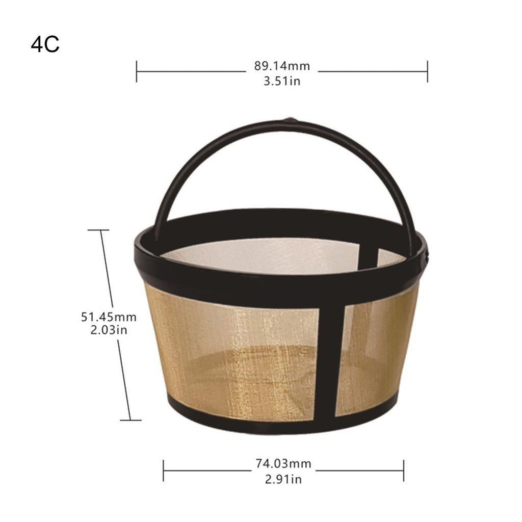 Golden Tone Coffee Filter for 4/6/8/12 Cup Coffee Maker N243
