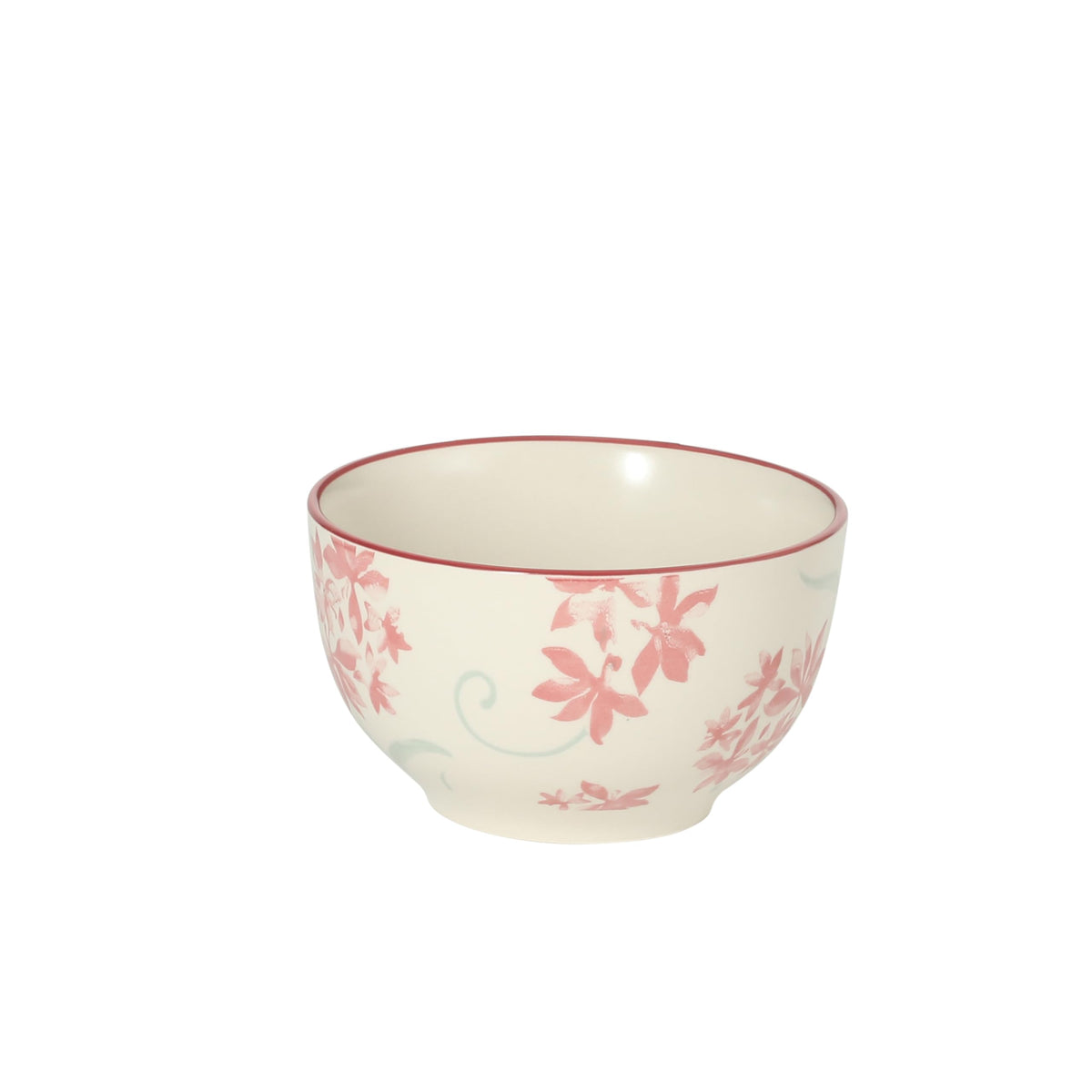 12-Piece Matte Stoneware Dinnerware Set with Pink Floral Pattern H631573