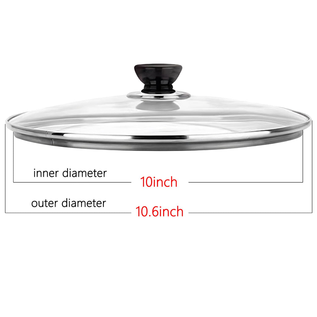 10 Inch Tempered Glass Replacement Pan Lid with Steam Vent X107