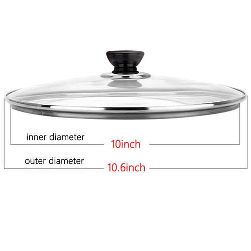 10 Inch Tempered Glass Replacement Pan Lid with Steam Vent X107