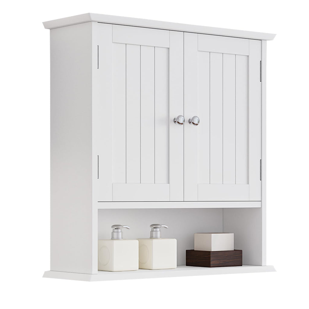 Wall Mount Bathroom Cabinet with 2 Doors and Open Shelf Y7479