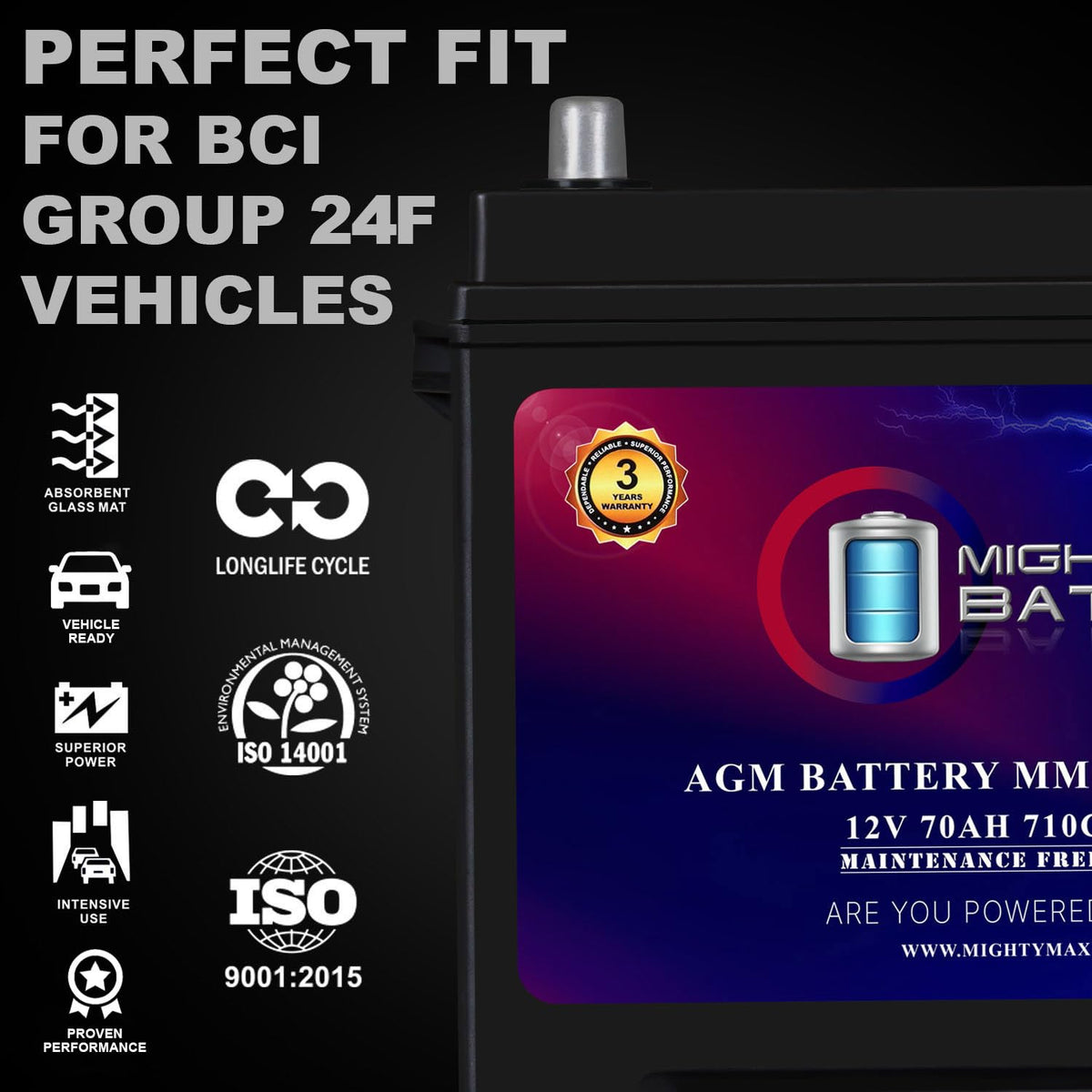 12V 70Ah AGM Replacement Battery M916830