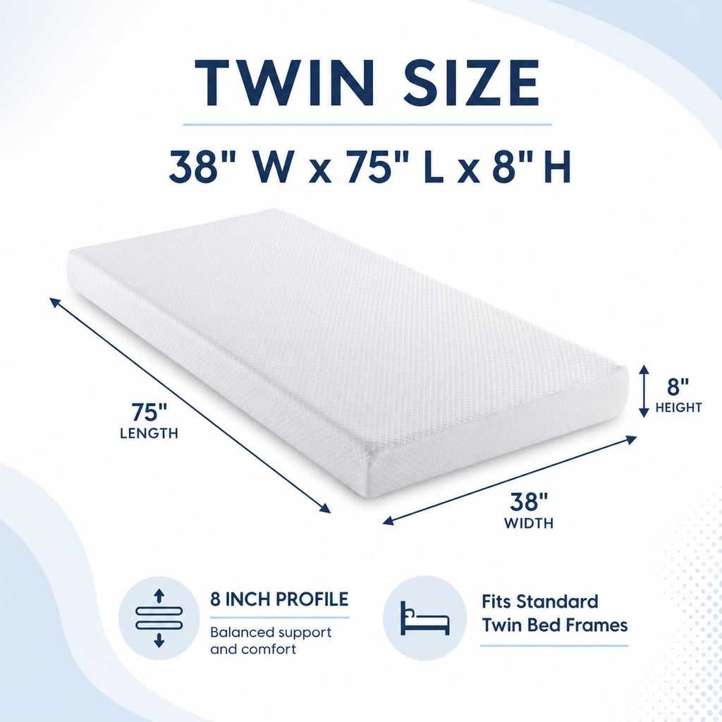 8 Inch Twin Memory Foam Mattress V413