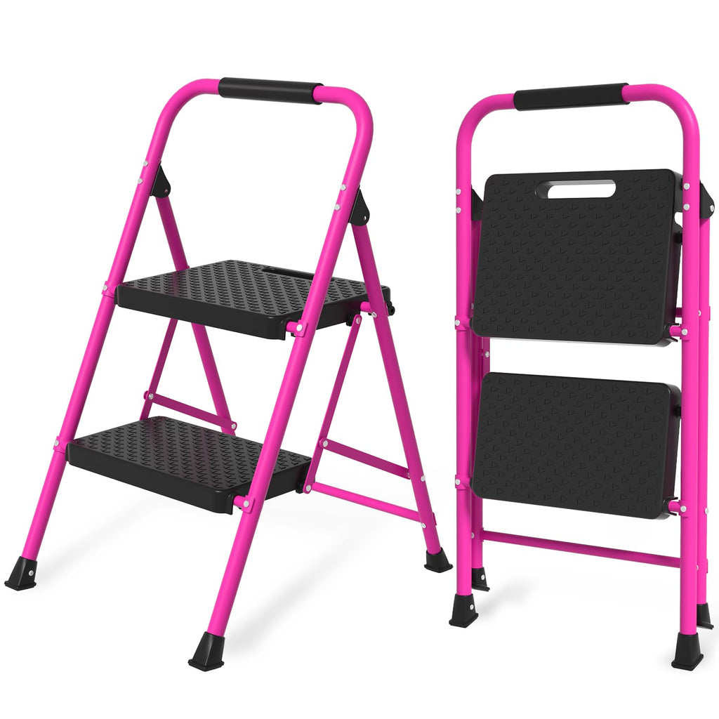 Pink Foldable 2 Step Ladder H8032