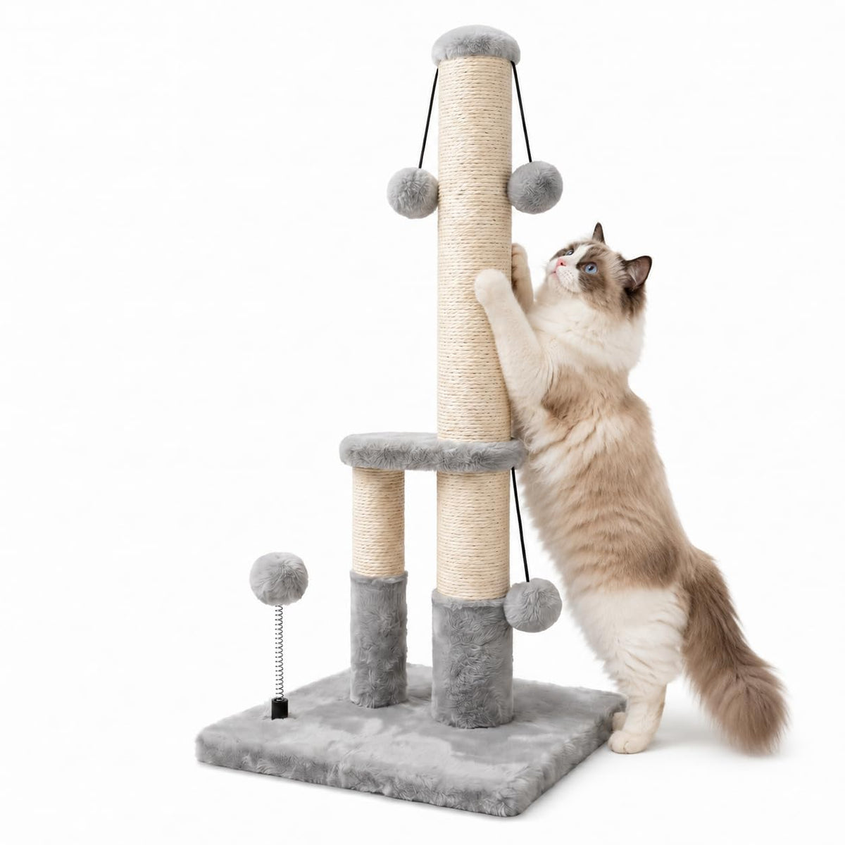 Tall Cat Scratching Post with Sisal Rope and 4 Balls G473