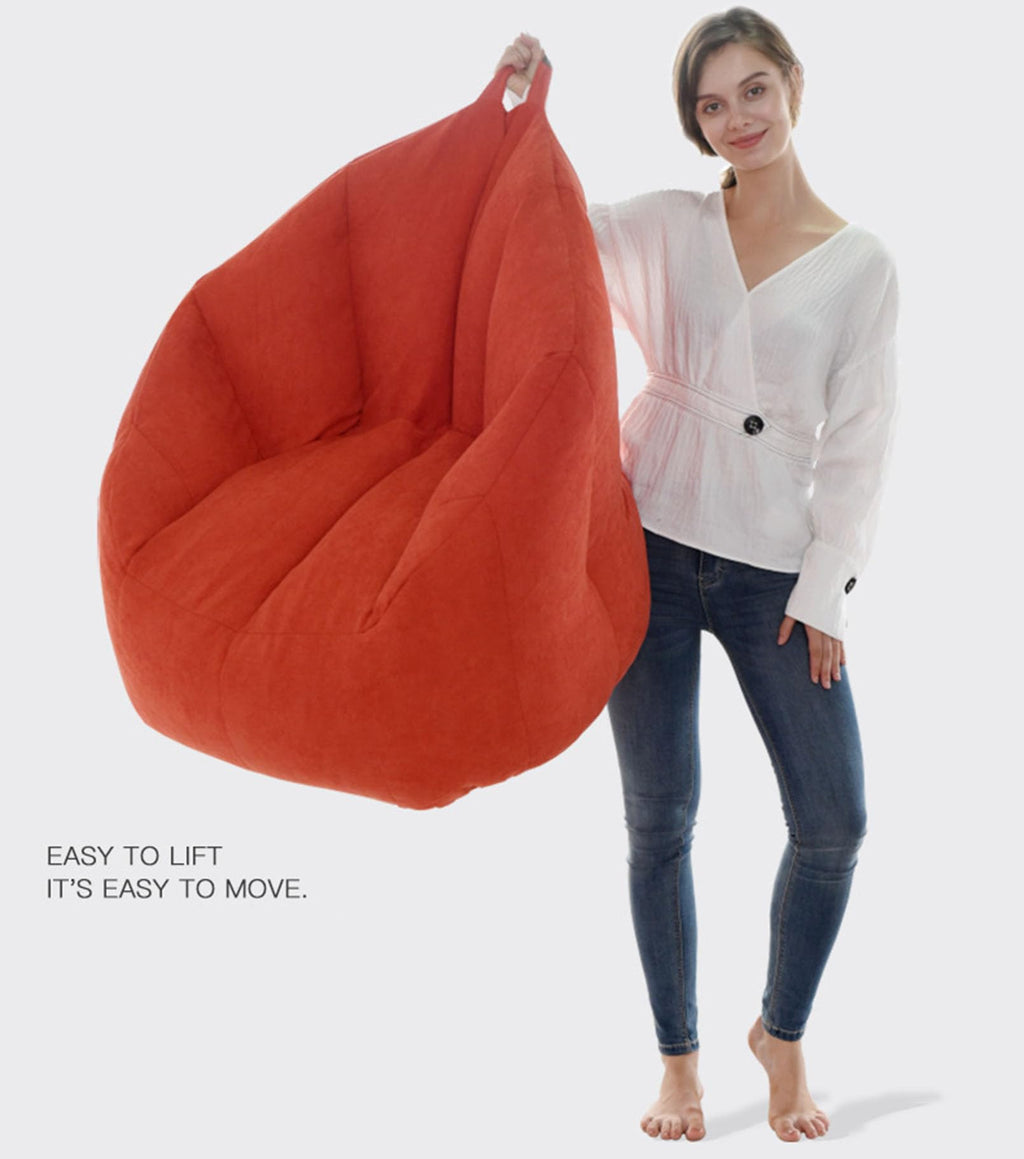 Yellow Cotton Linen Bean Bag Chair Cover 76x68x60cm P1843