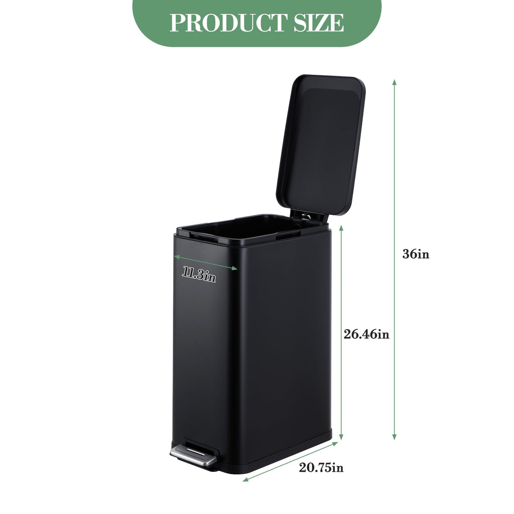 50L Stainless Steel Step Trash Can with Lid O36505