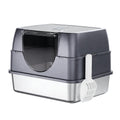 Enclosed Cat Litter Box with Stainless Steel Litter Tray D549