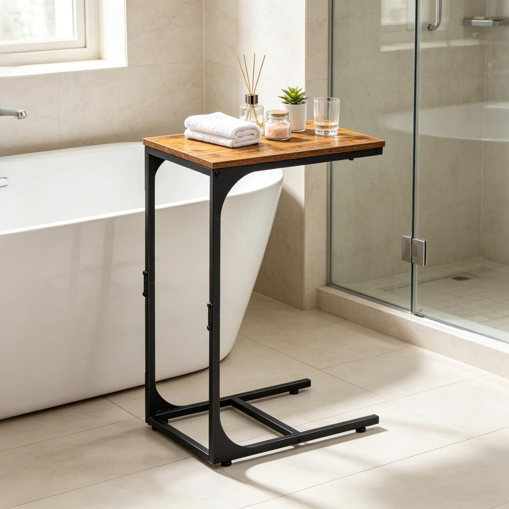 C-Shaped End Table Set of 2 Metal Frame F13906