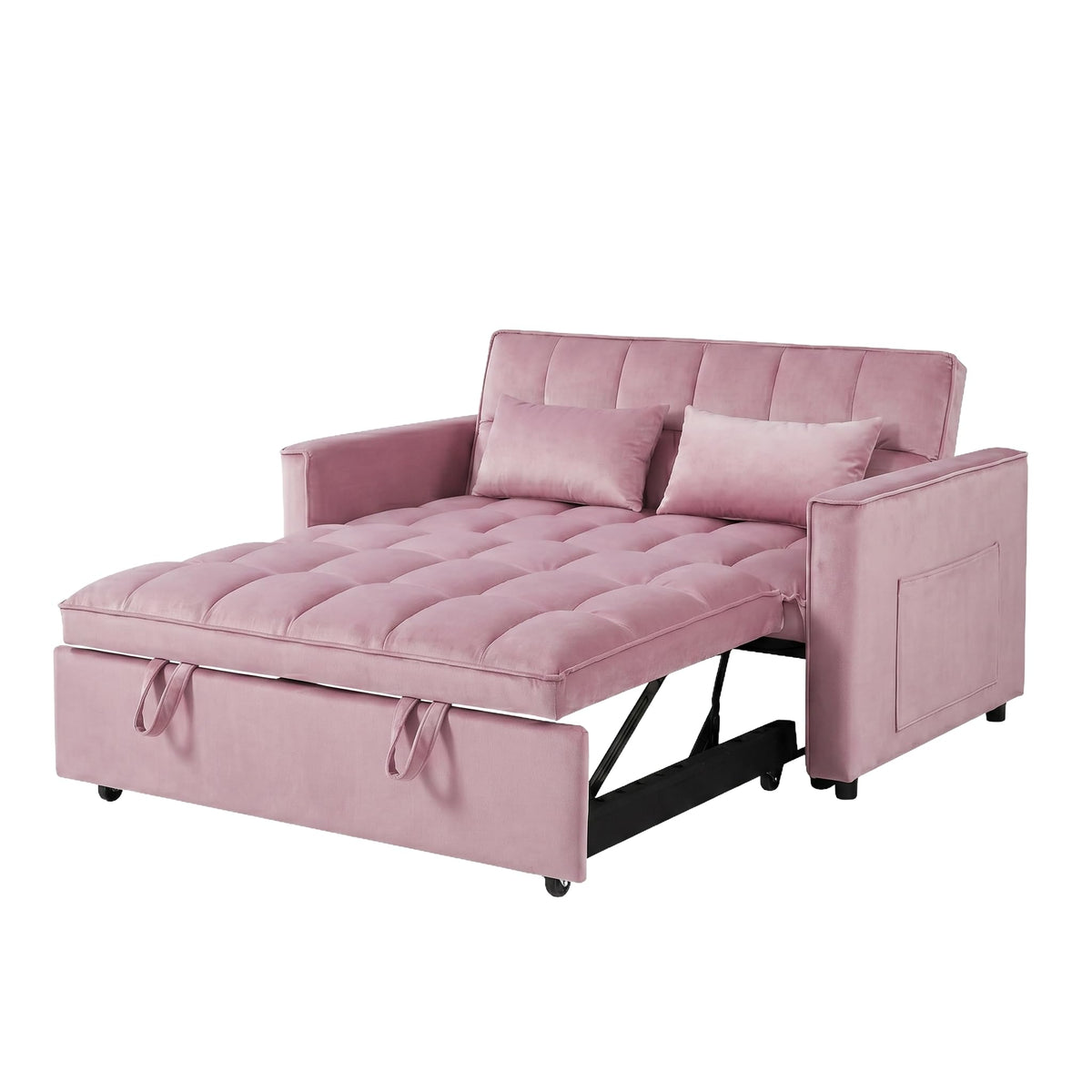 Pink Velvet Convertible Sleeper Sofa Bed G140