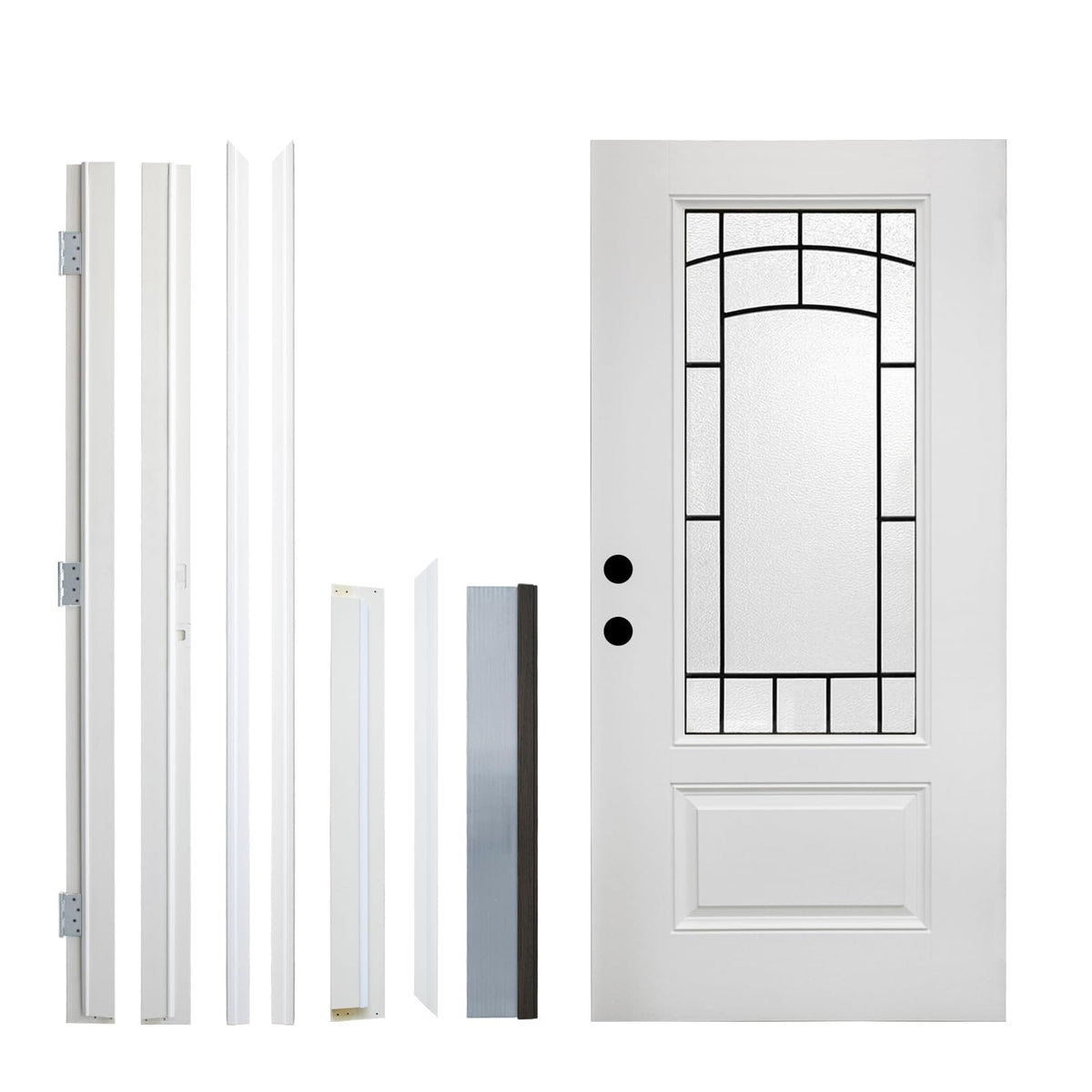 36 x 80 Smooth Fiberglass Entry Door with Brickmould M54696