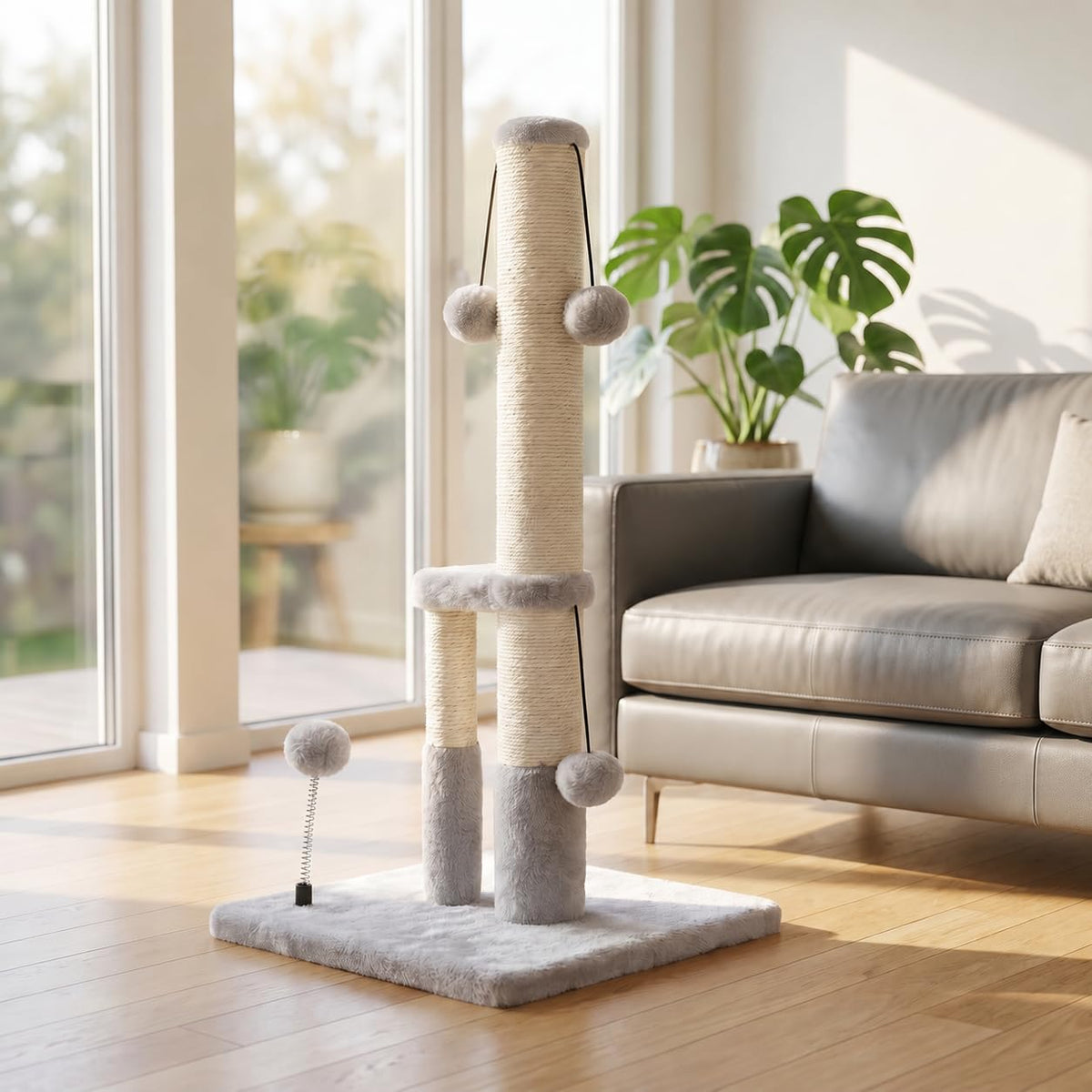 Tall Cat Scratching Post with Sisal Rope and 4 Balls G473