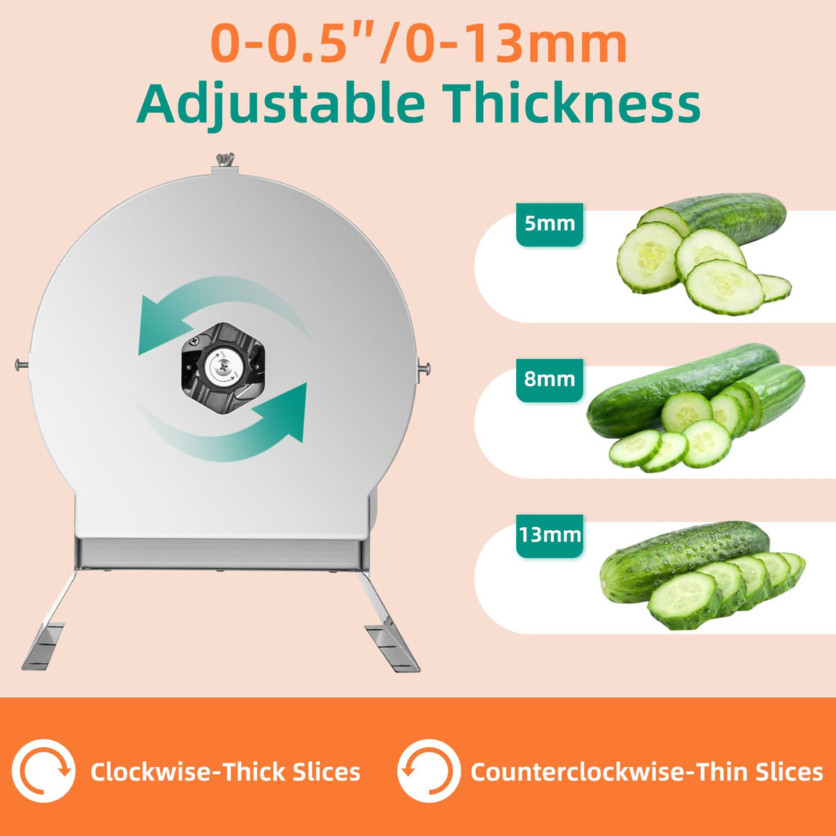Electric Vegetable Slicer, Stainless Steel 2 IN 1 Manual & Electric Food Slicer N593685
