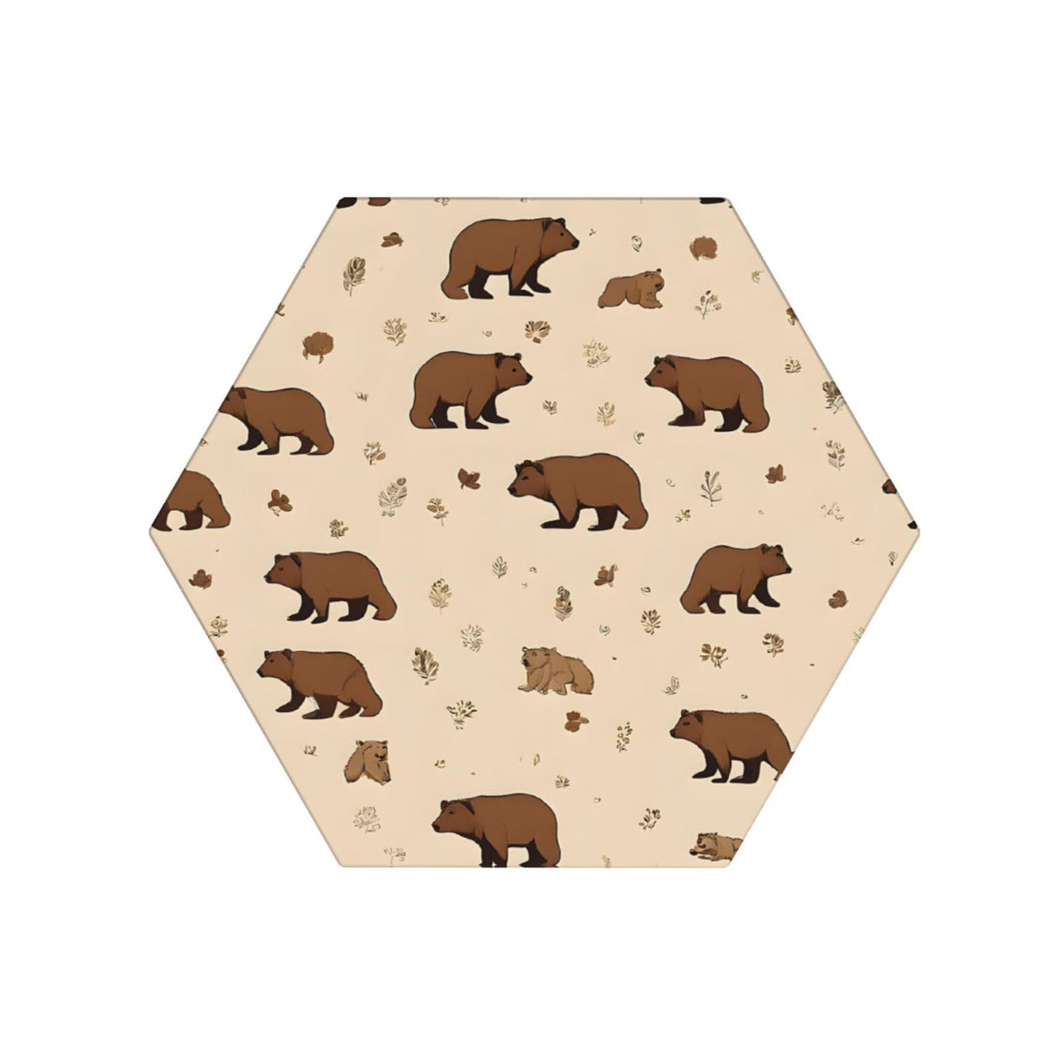 6 Piece Hexagonal Ceramic Coasters with Cork Backing B7709