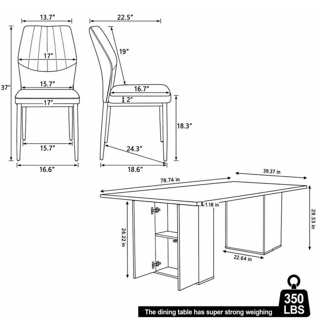 Rectangular 9 Piece Dining Table Set C390823