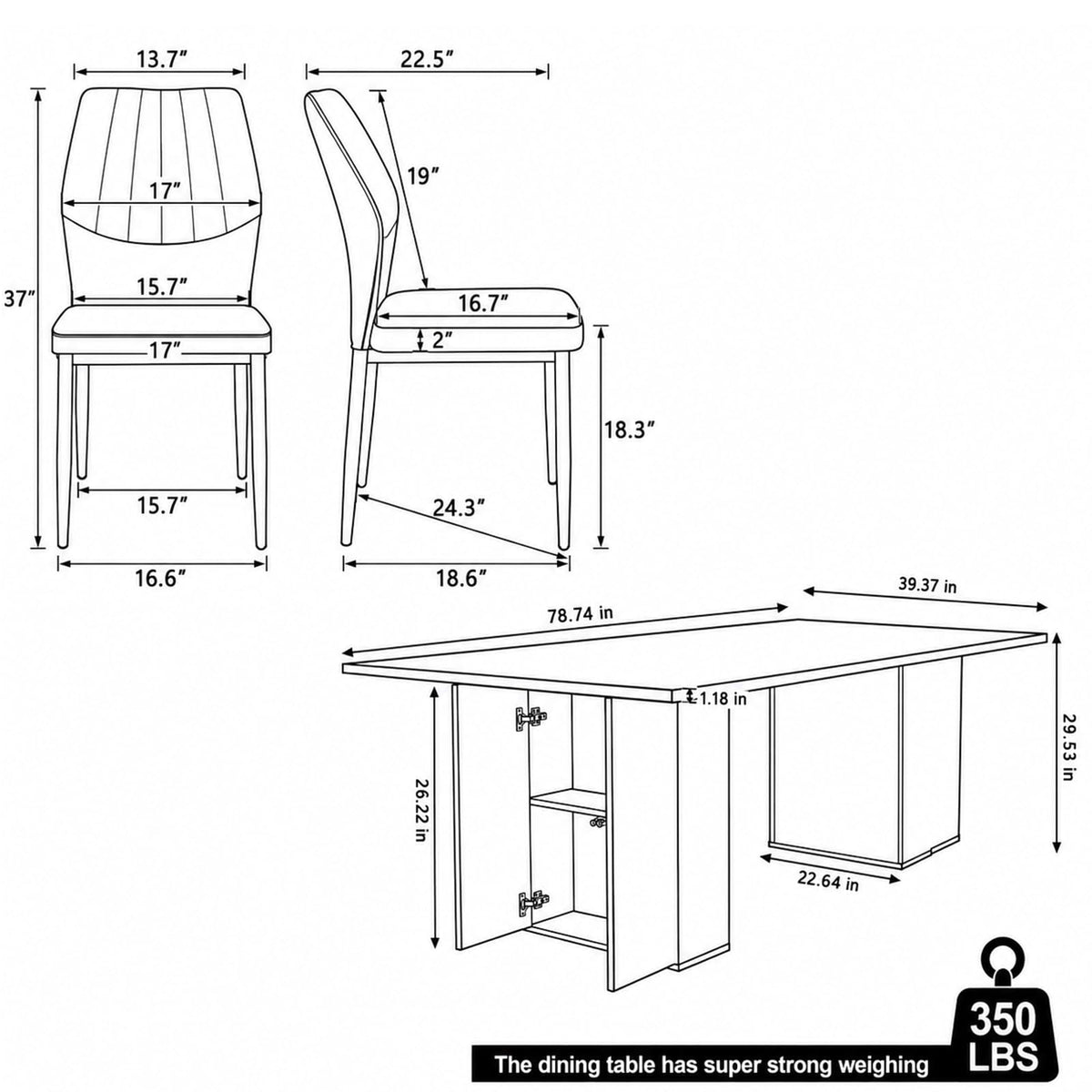 Rectangular 9 Piece Dining Table Set C390823