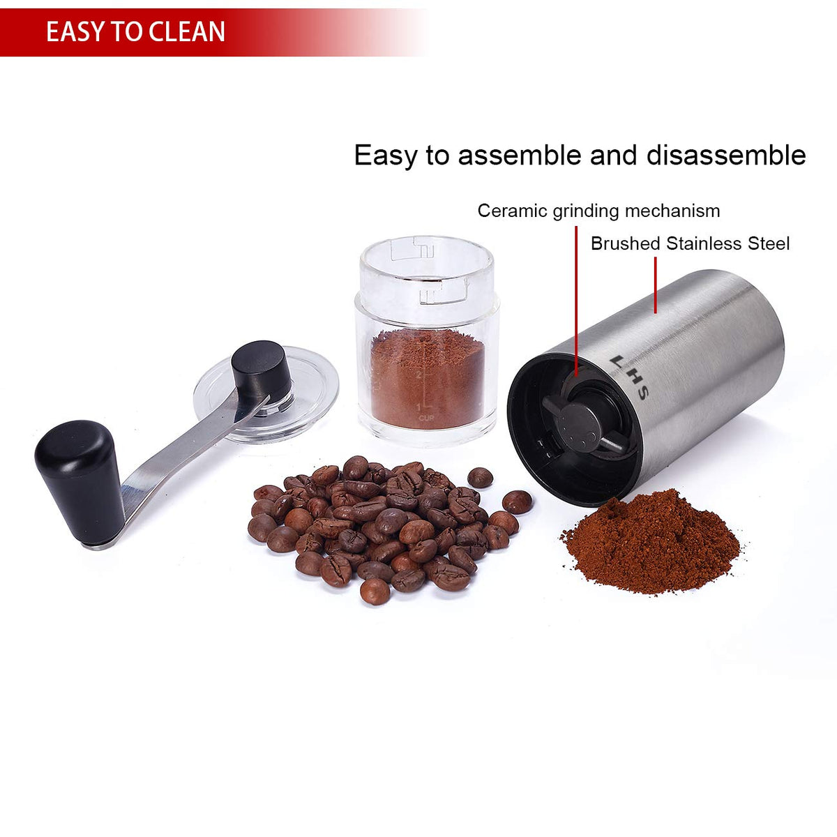 Coffee Grinder Stainless Steel Ceramic Conical Burr P4465