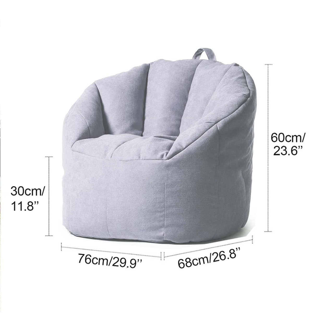 Yellow Cotton Linen Bean Bag Chair Cover 76x68x60cm P1843