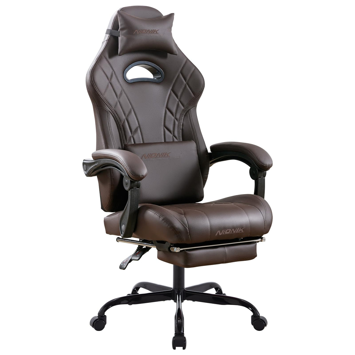 Gaming Chair with Footrest and Massage Lumbar Support Y99058