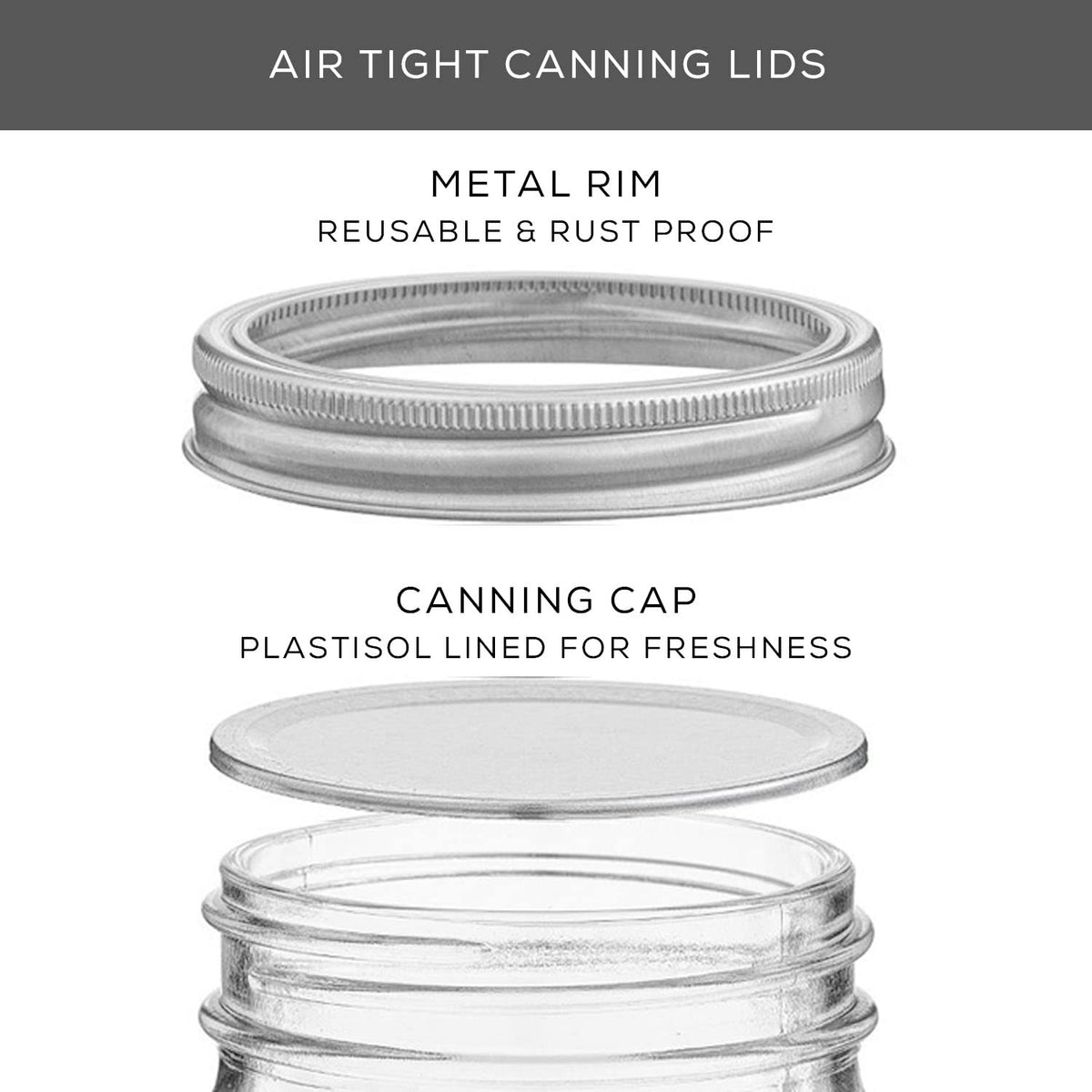 16 Oz 6-Pack Regular Mouth Glass Mason Jars with Lids S888423