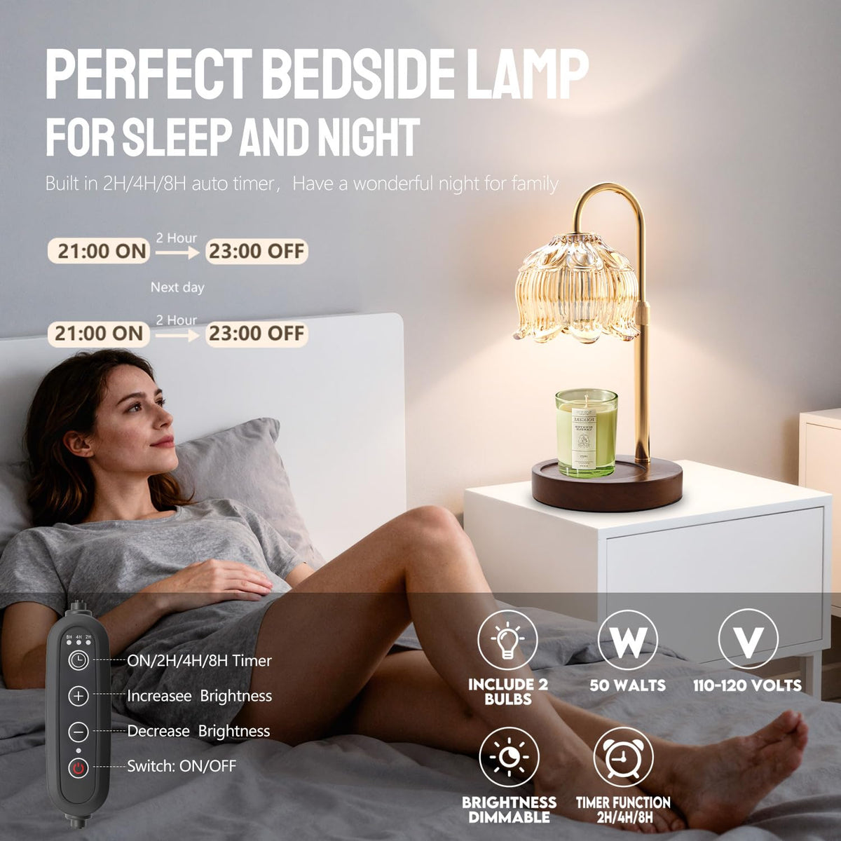 Candle Warmer Lamp with 2 Bulbs G805