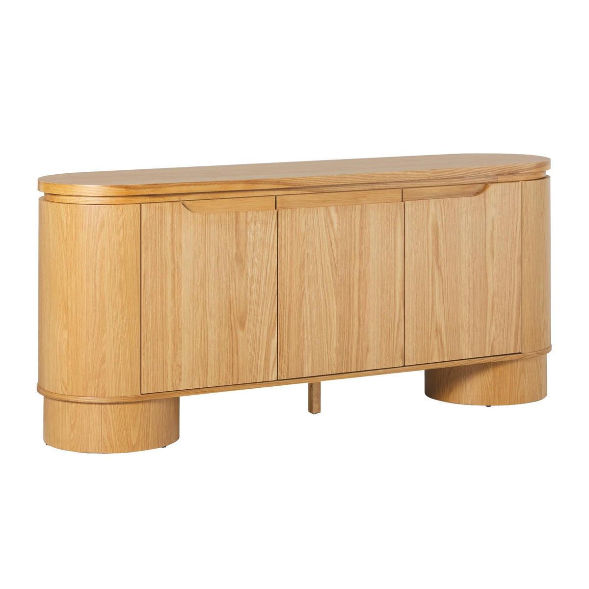 70 Inch White Oak Wood Sideboard TV Stand with Storage H7117