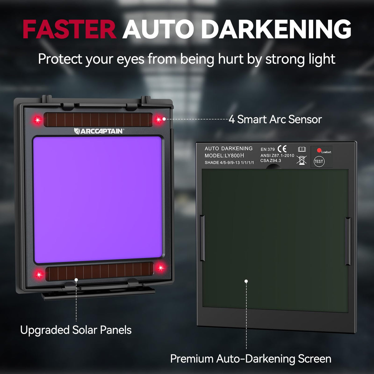 Auto Darkening Welding Helmet Large View Z2965