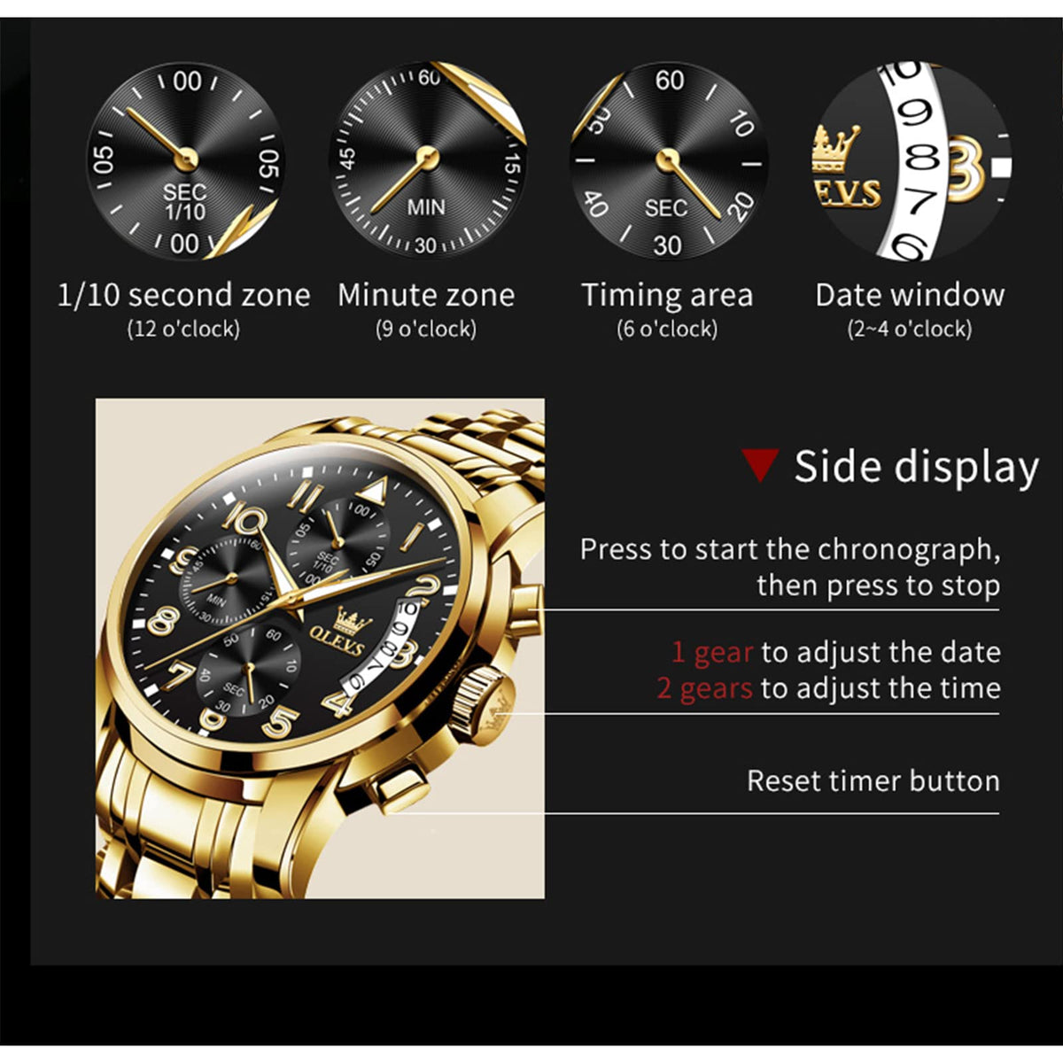 Waterproof Stainless Steel Quartz Analog Watch W651