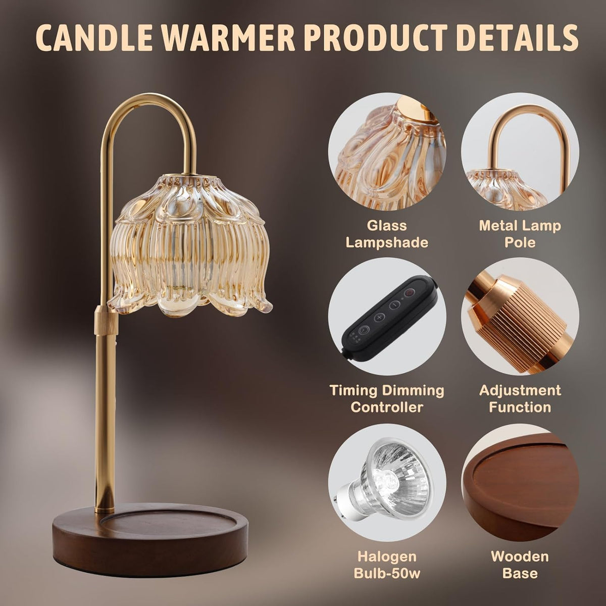 Candle Warmer Lamp with 2 Bulbs G805