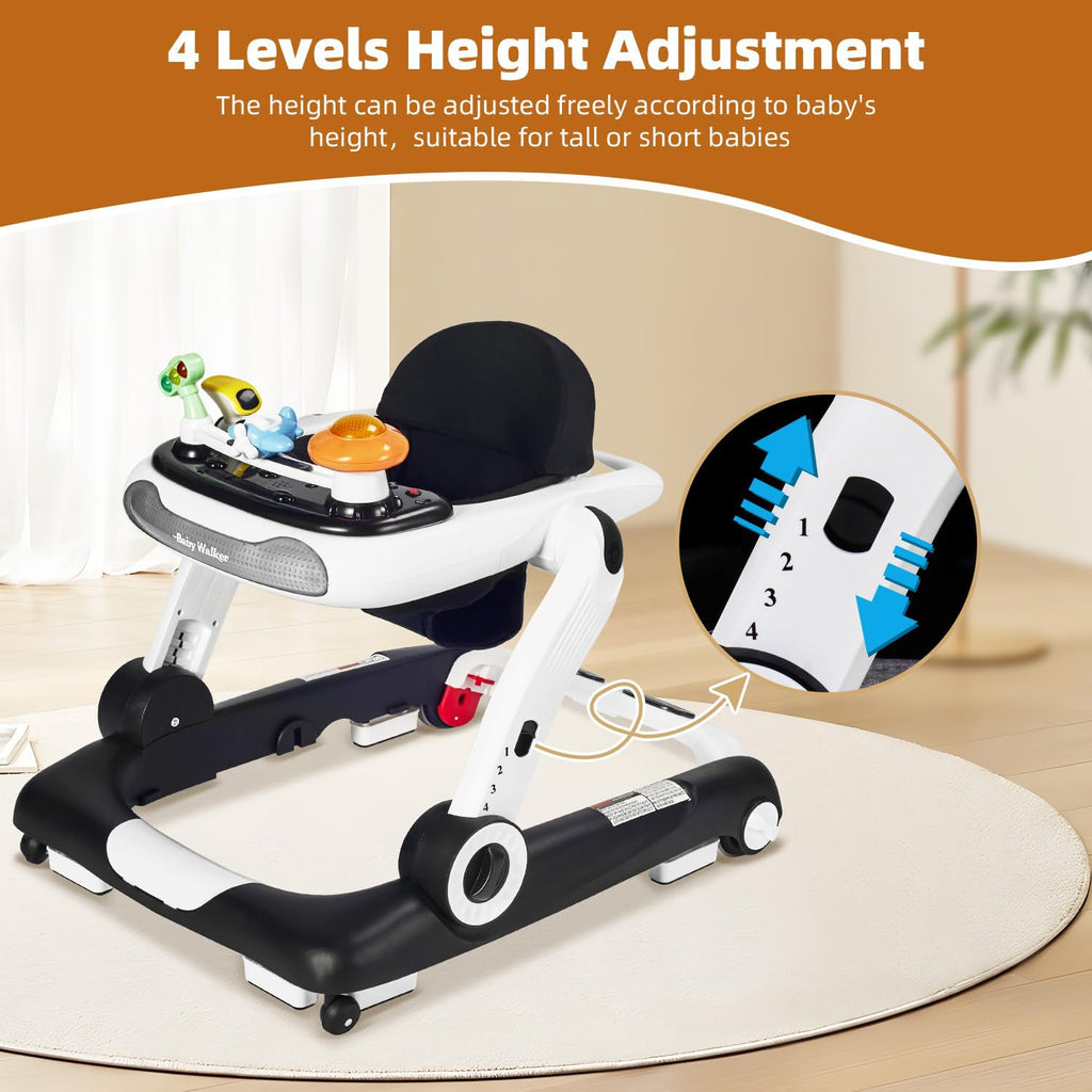 Foldable Adjustable Baby Walker with Wheels and Bouncer J894849