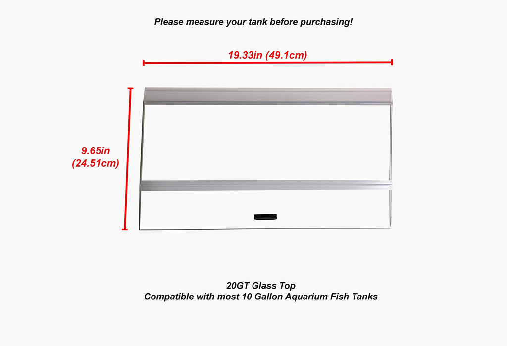 20" Glass Canopy for 10 Gallon Aquarium X262279