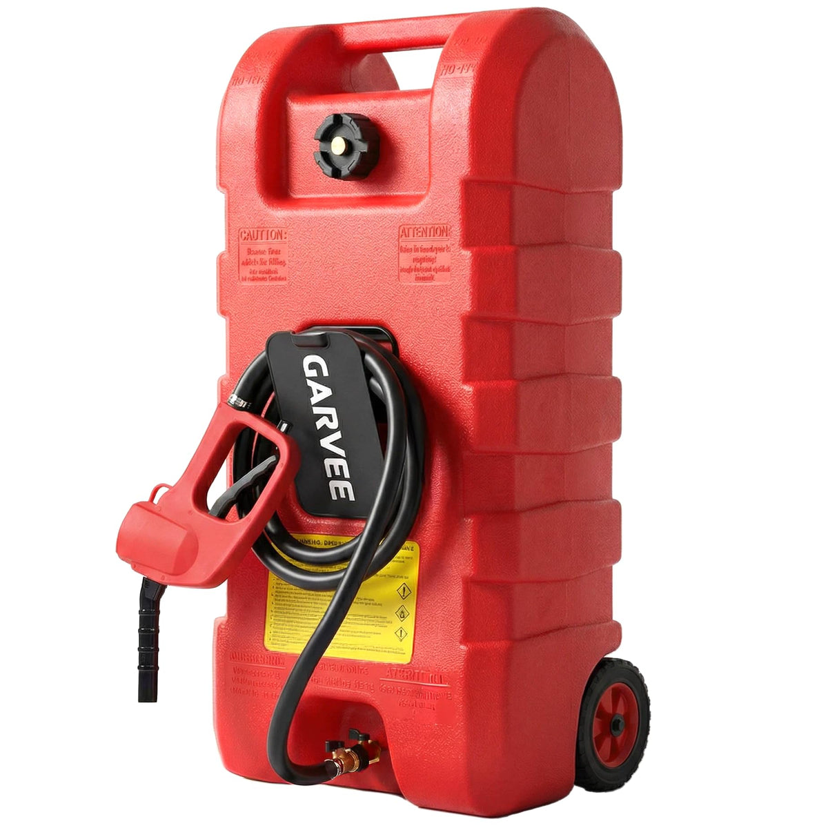 15 gal Red Portable Gas Can with Pump and Hose V3946