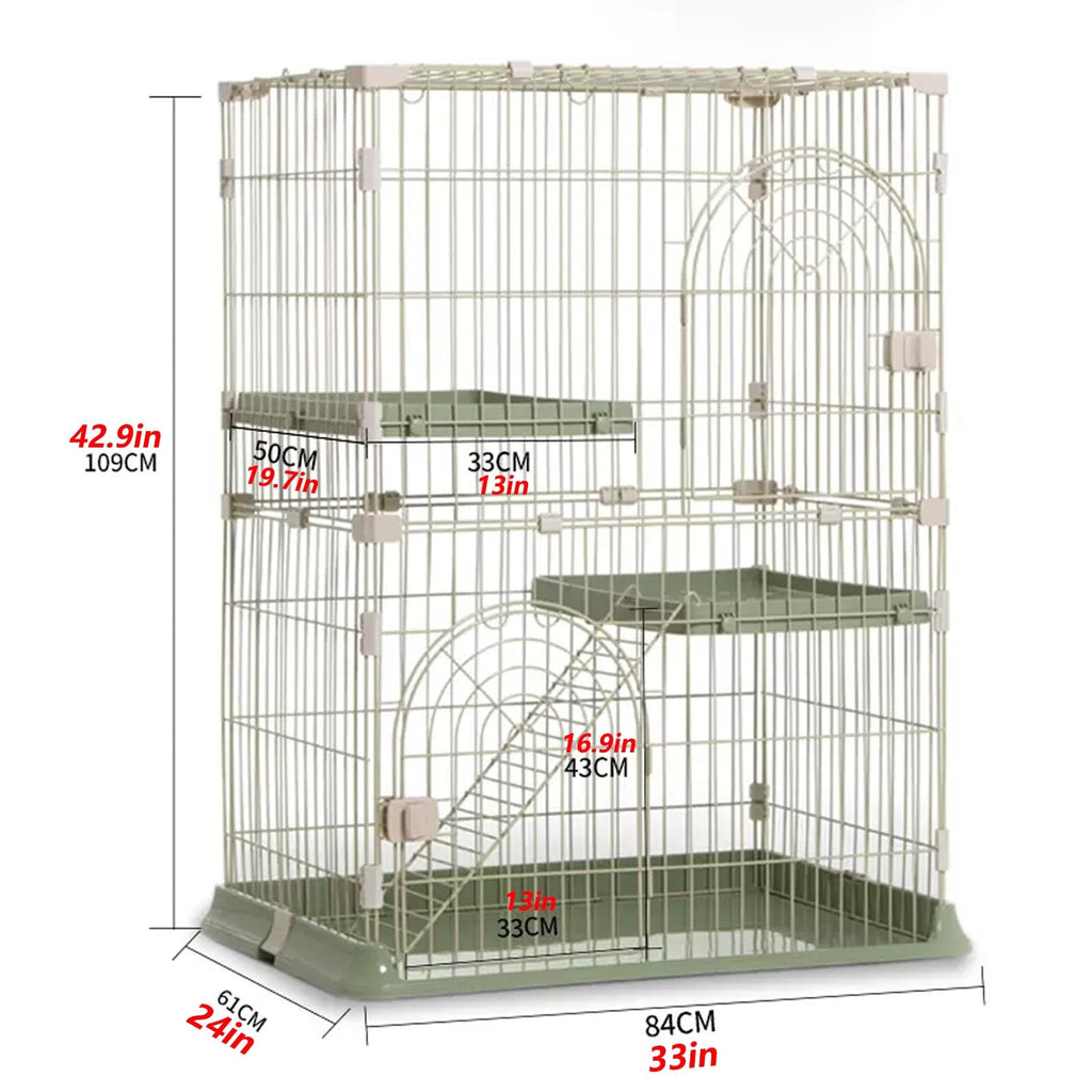 3/4-Tier Cat Cage Playpen with Hammock J606449