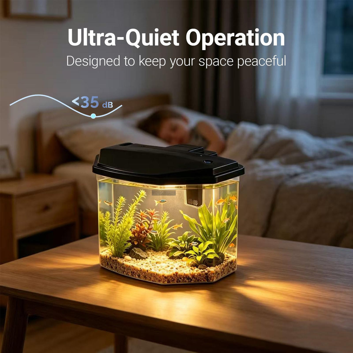 3-Gallon Plastic Aquarium Starter Kit with LED Lighting and Filtration U12737