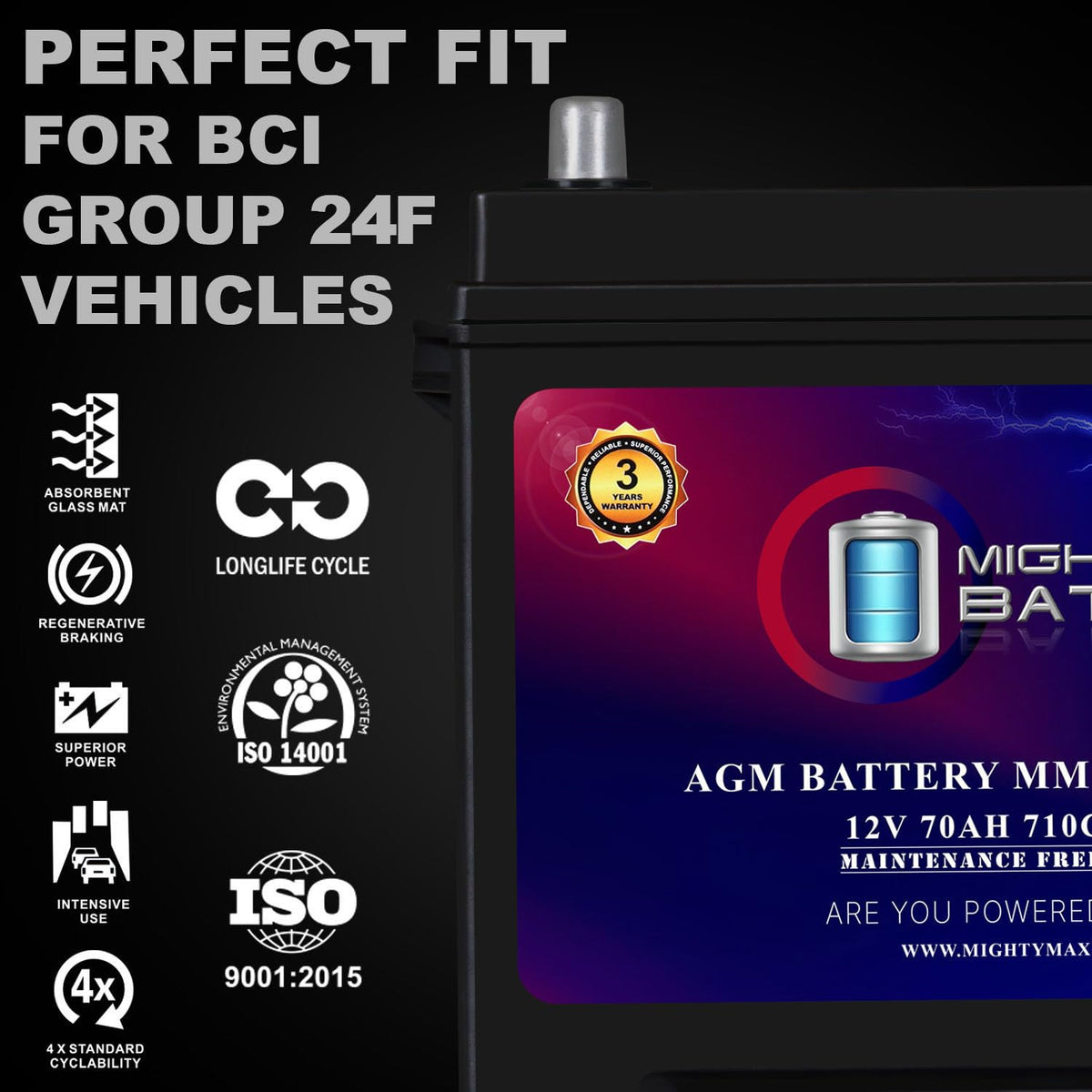 12V 70Ah AGM Replacement Battery I785898