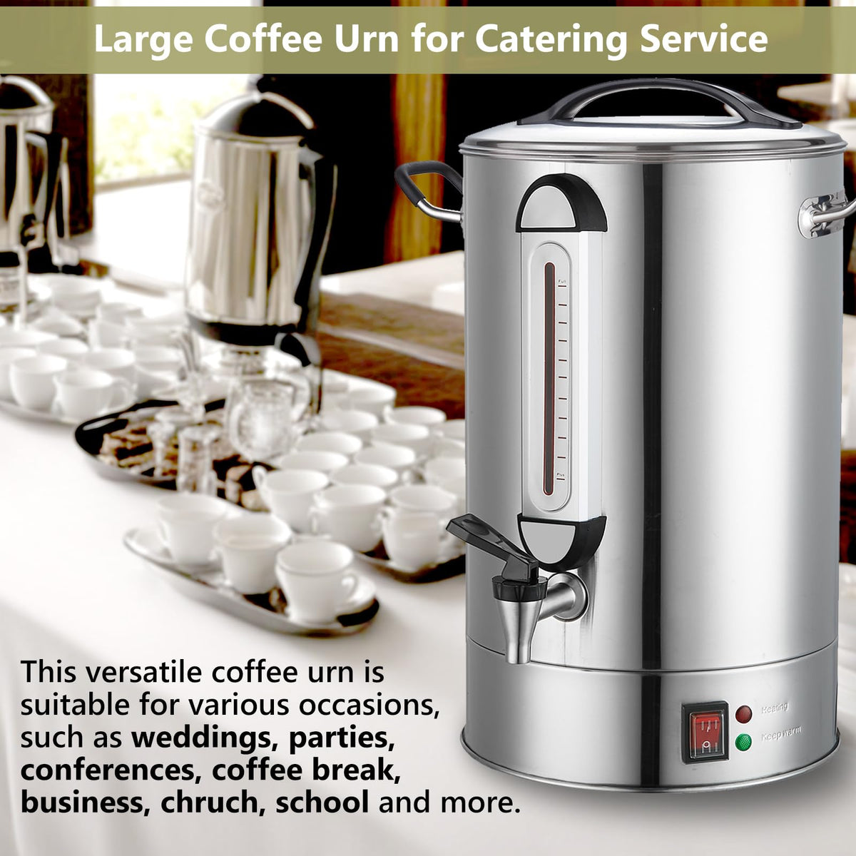 24L Stainless Steel Commercial Coffee Urn P912479
