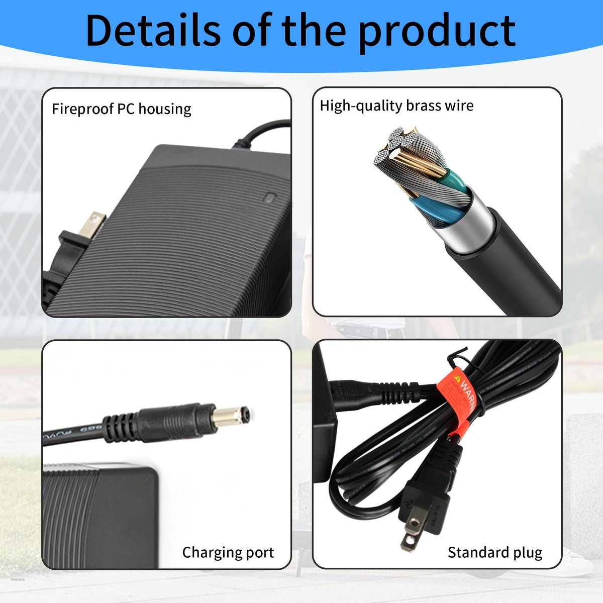 42V 2A Lithium Battery Charger with 3 Connectors T185971