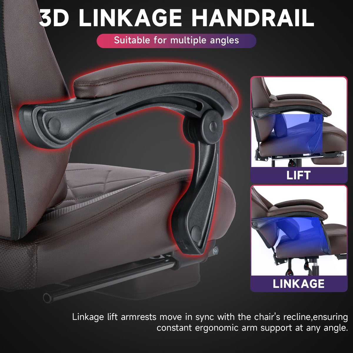 Gaming Chair with Footrest and Massage Lumbar Support Y99058