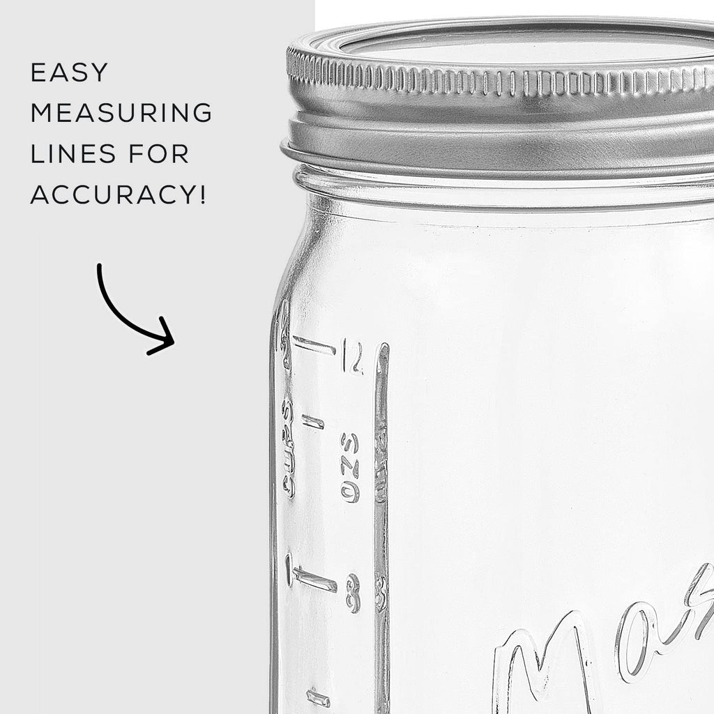 16 Oz 6-Pack Regular Mouth Glass Mason Jars with Lids S888423