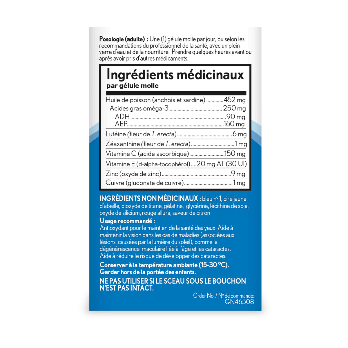 Eye Vitamin & Mineral Supplement with Omega-3, Zinc, Lutein & Zeaxanthin, 50 Softgels D18216
