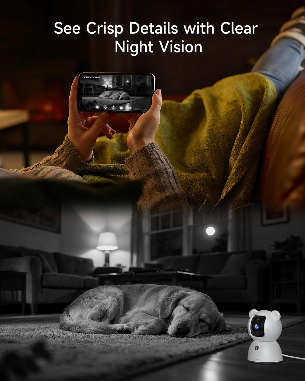2 Pack 2.5K Indoor Security Cameras with Pan Tilt Night Vision 2-Way Audio J5650