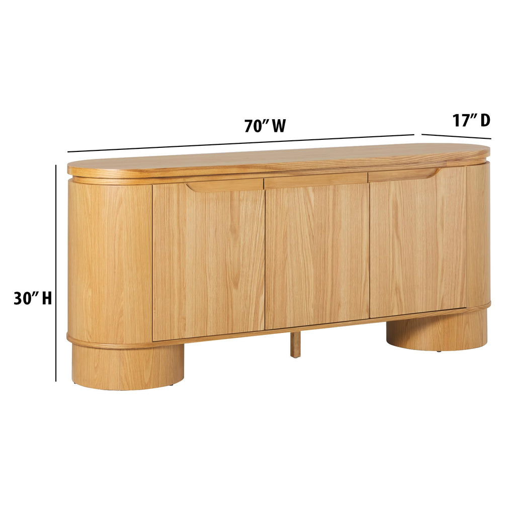 70 Inch White Oak Wood Sideboard TV Stand with Storage H7117