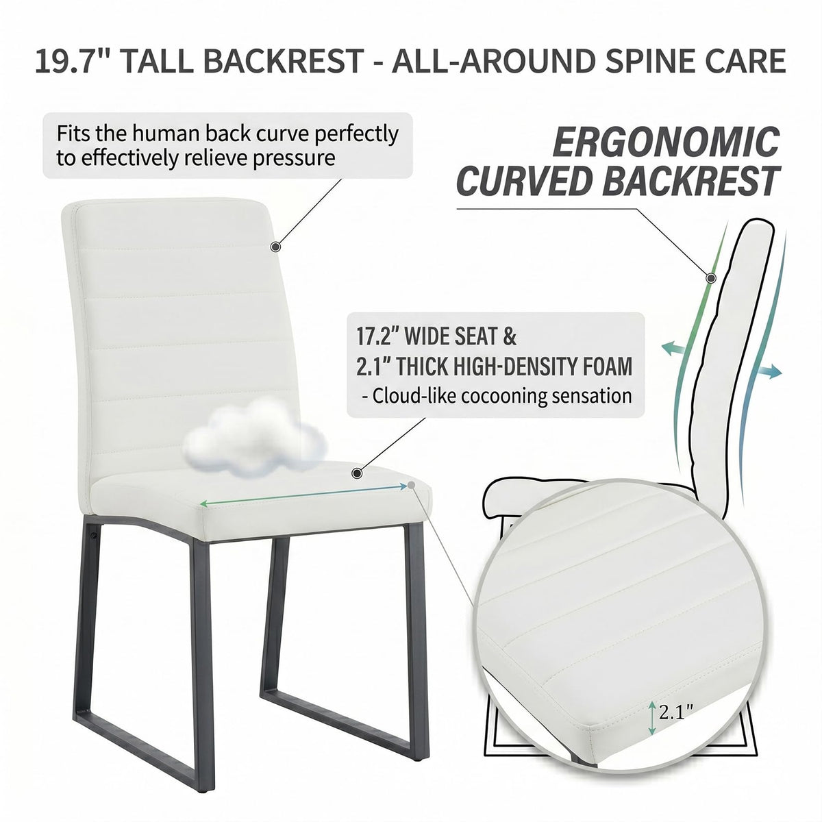 3-Piece Round Dining Table Set with 2 Chairs T9283