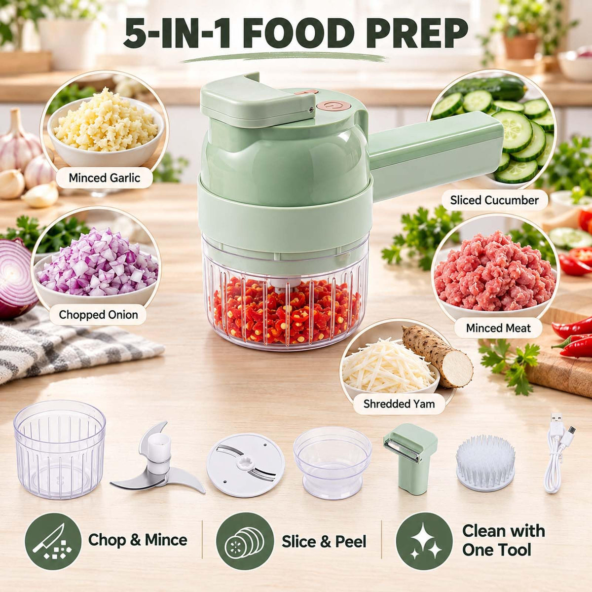 5-In-1 Electric Vegetable Chopper M639581