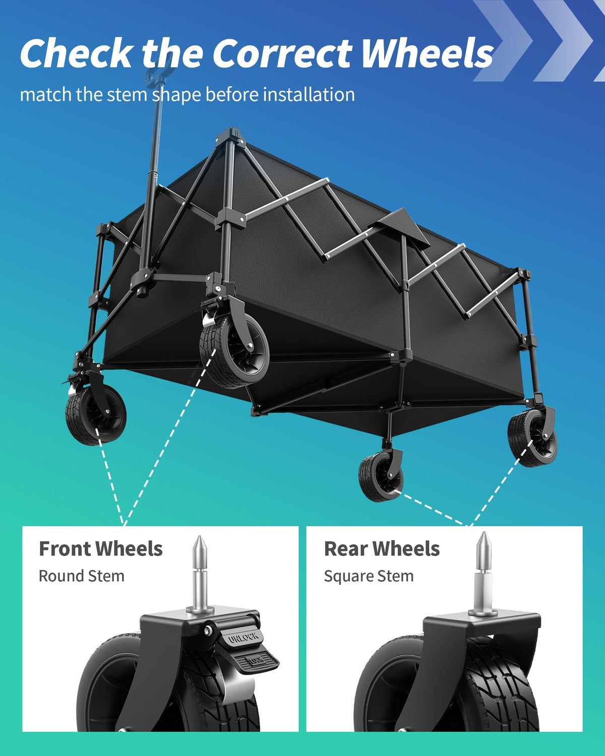 45.5" L Collapsible Wagon with Wheels N822