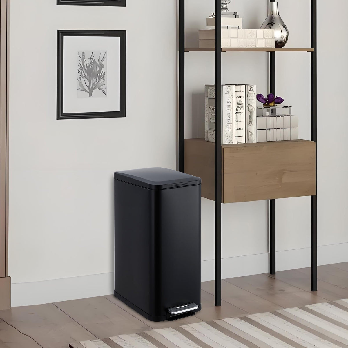 50L Stainless Steel Step Trash Can with Lid O36505